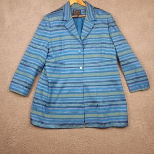 Clio 2 Blazer Womens 18w Blue Geometric Pattern